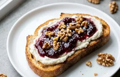 Ricotta Toast with Fig Jam and Walnuts