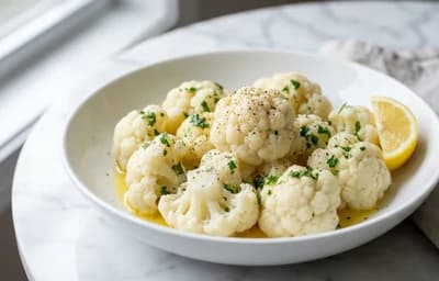 Steamed Cauliflower with Herb Butter