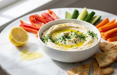 Hummus with Crudités and Crackers