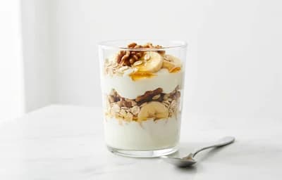 Yogurt Parfait with Banana and Walnuts