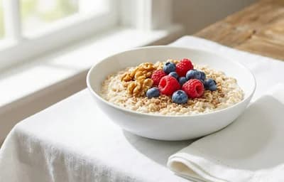 Oatmeal with Berries and Flax