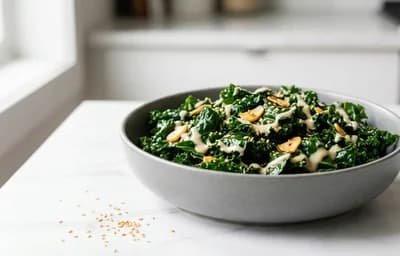 Sautéed Kale with Tahini Drizzle
