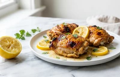 Roasted Chicken Thighs with Lemon and Oregano