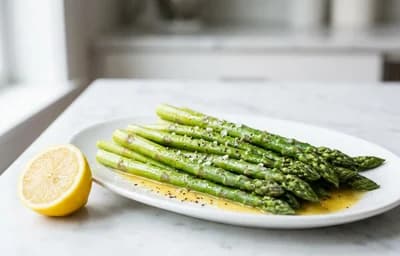 Steamed Asparagus with Lemon Butter