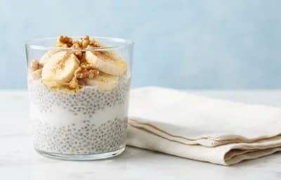 Coconut Chia Pudding with Banana and Walnuts