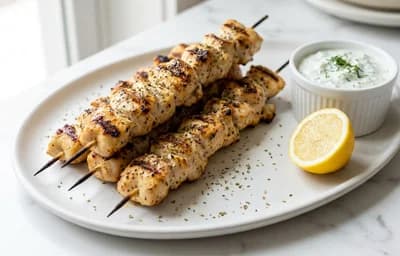 Chicken Souvlaki with Tzatziki