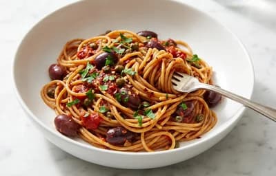 Whole-Wheat Pasta Puttanesca
