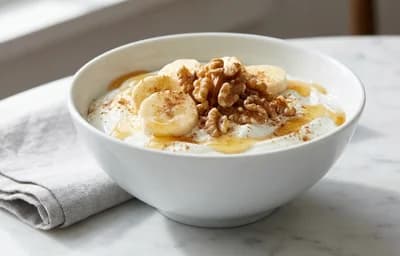Greek Yogurt with Banana and Walnuts