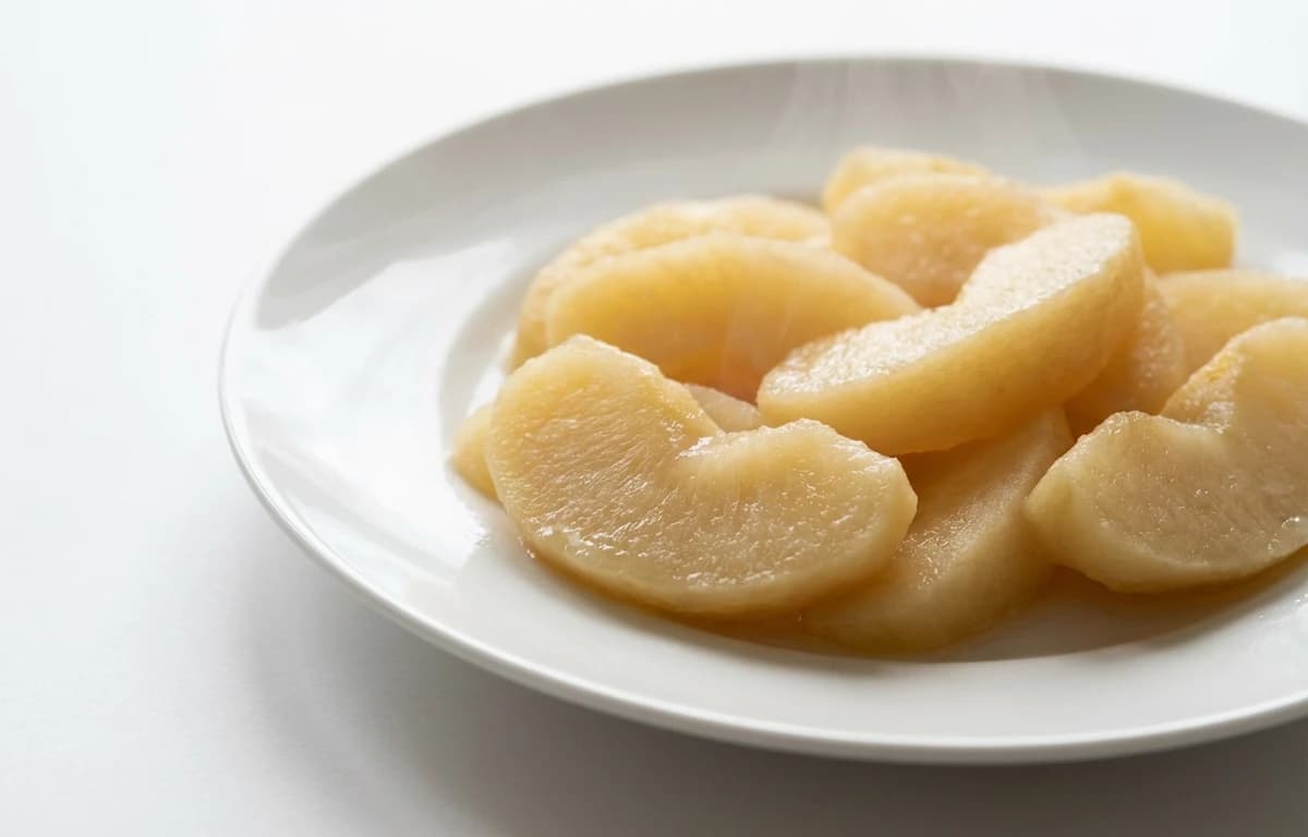 heated unsweetened frozen apple