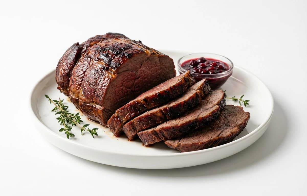 cooked caribou hind quarter meat