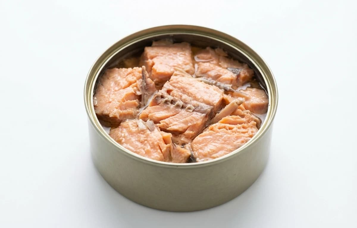canned chum salmon with bone