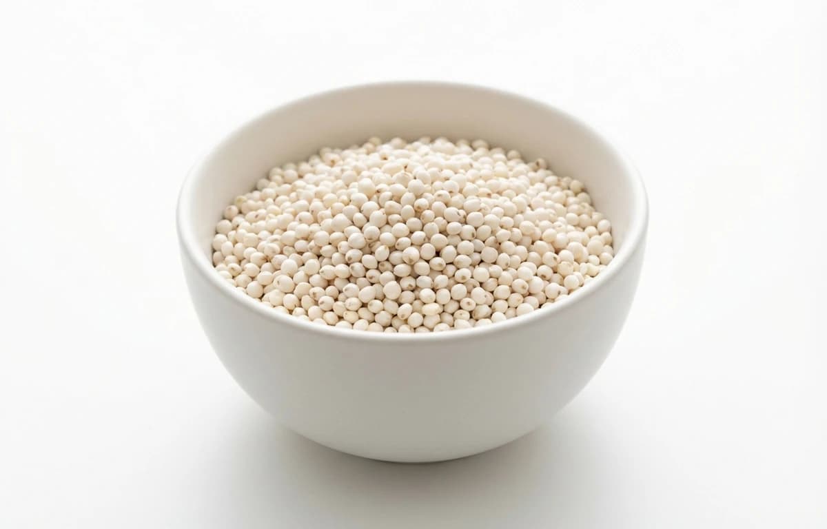 raw white whole grain sorghum