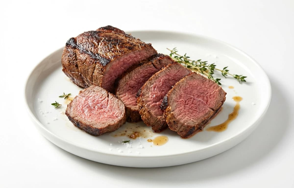 cooked broiled elk loin