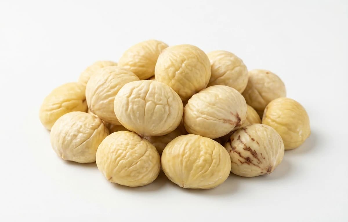 raw peeled european chestnut