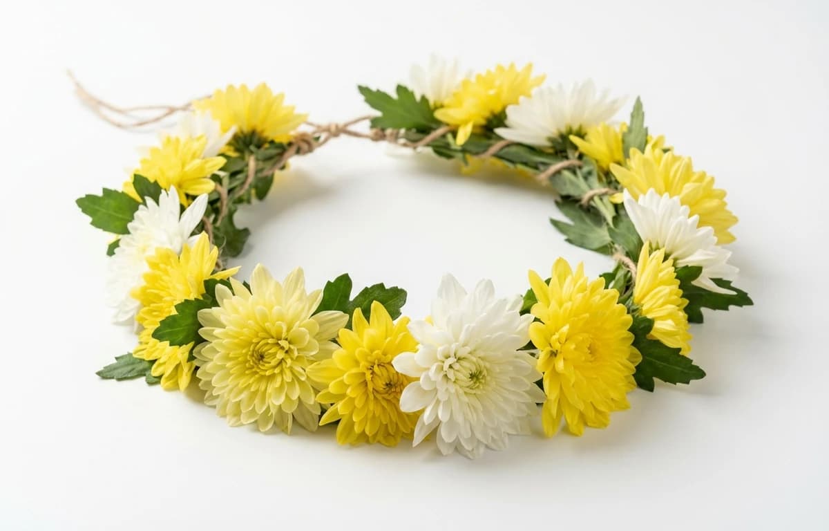 raw chrysanthemum garland