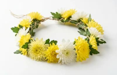 raw chrysanthemum garland