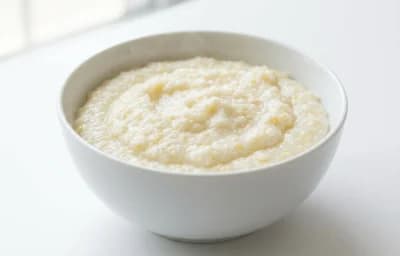 cooked unsalted white corn grits