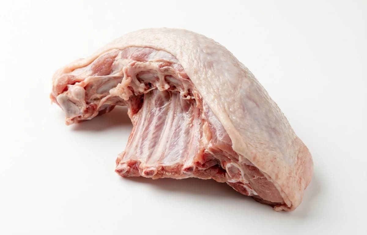 raw turkey back