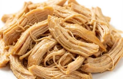 shredded cooked chicken