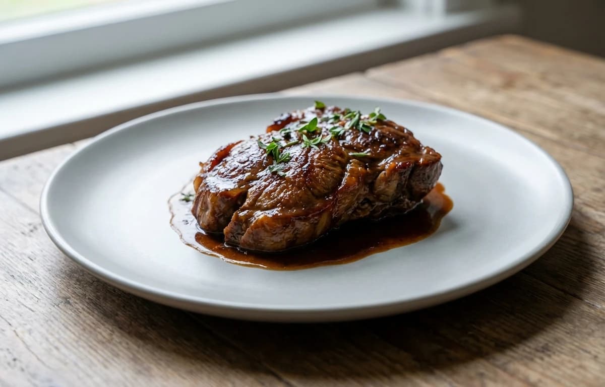 braised cooked veal thymus