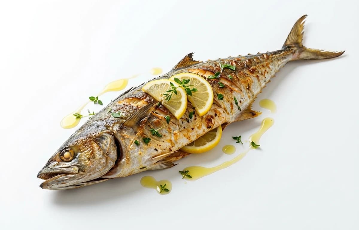 cooked dry heat spanish mackerel