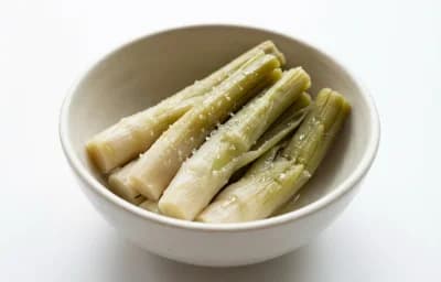 cooked salted taro shoots