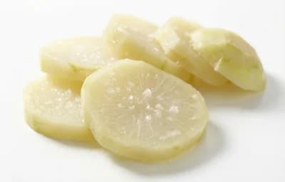 boiled salted kohlrabi