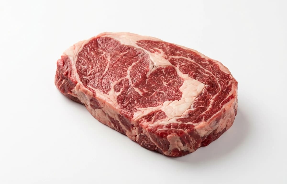 raw New Zealand rump centre beef with separable lean and fat