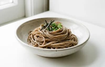cooked soba noodles