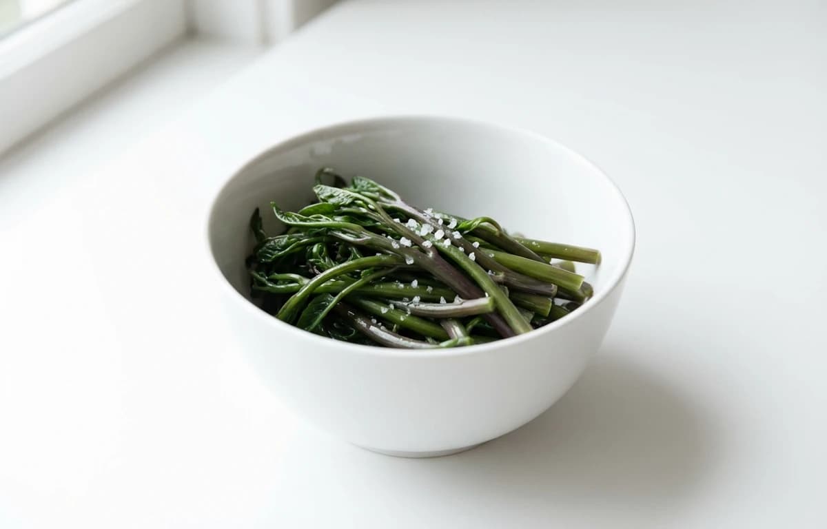 boiled salted pokeberry shoots