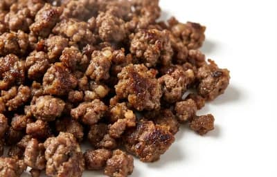 cooked pan-broiled ground deer