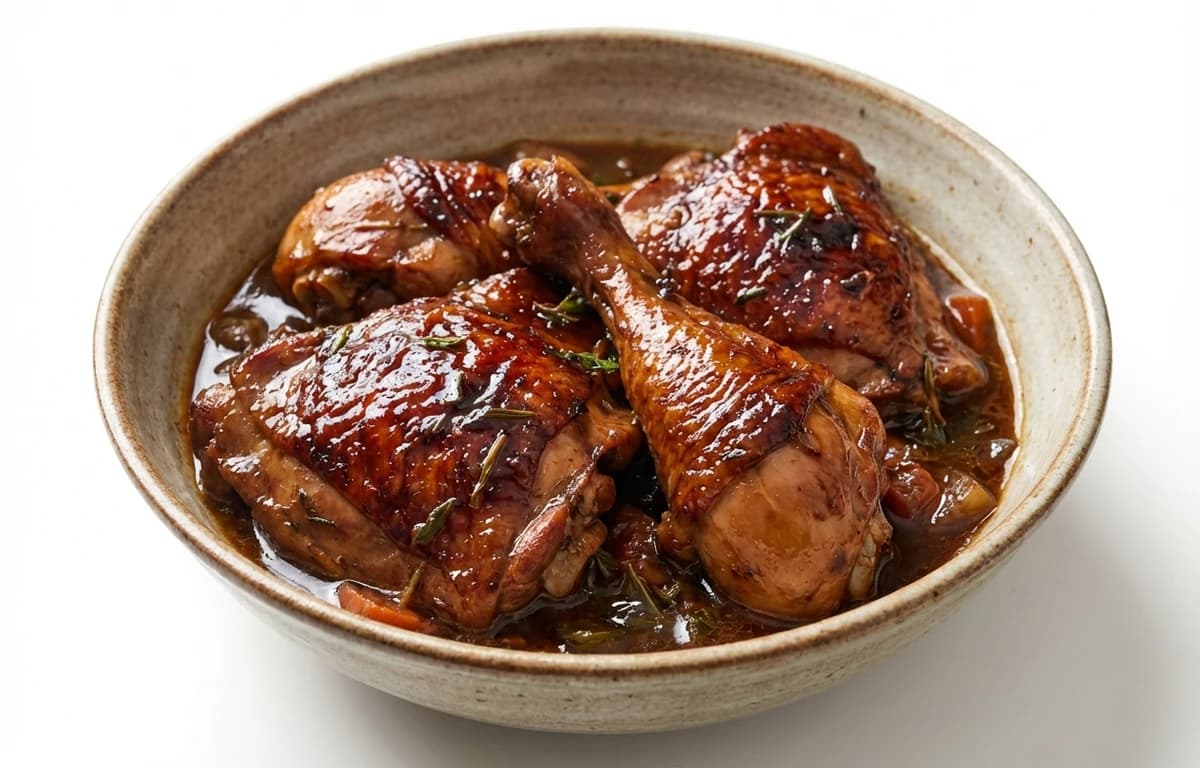 stewed chicken dark meat with skin