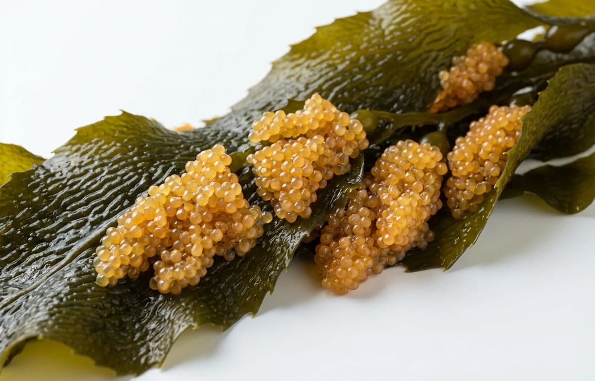 herring eggs on giant kelp