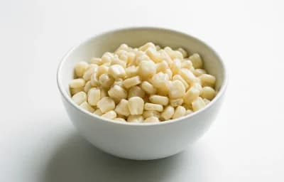 boiled unsalted white corn