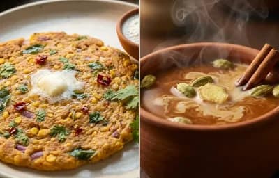 Adai with Gur ki Chai