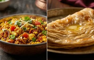 Anda Bhurji with Warqi Paratha