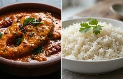 Anjal Pulimunchi with Boiled Rice