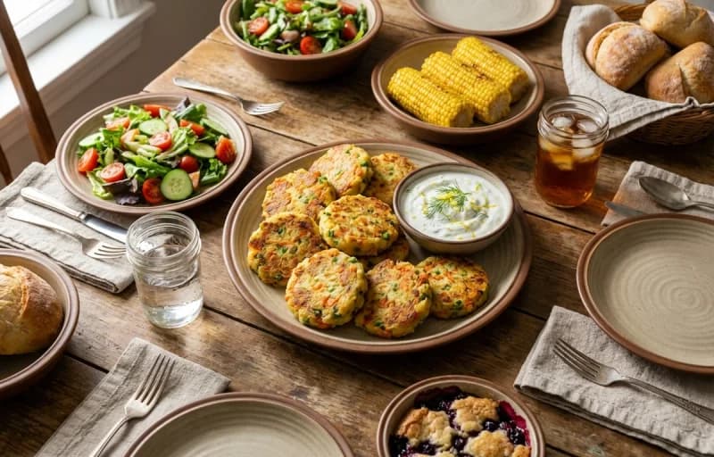 Baked Veggie Patties with Simple Yogurt Dip