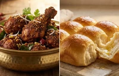 Chicken Sukka with Ladi Pav