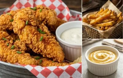 Chicken Tenders with French Fries and Honey Mustard