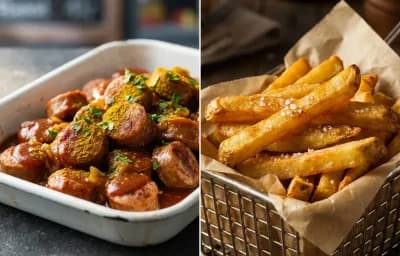 Currywurst with French Fries