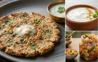 Dapate, Dahi and Vegetable Pickle