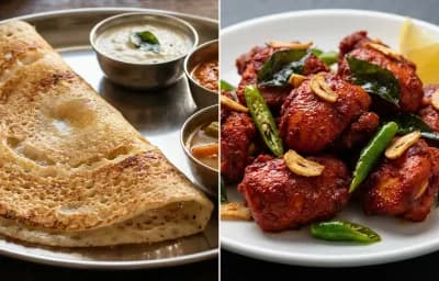 Dosa with Chicken 65