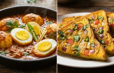 Egg Masala Curry with Tawa Bread Toast