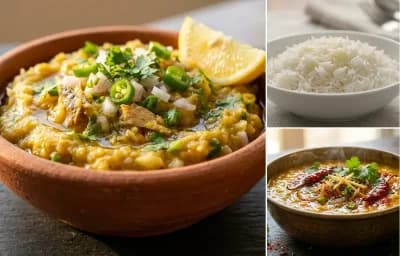 Fish Chokha, Steamed Basmati Rice and Dal Tadka