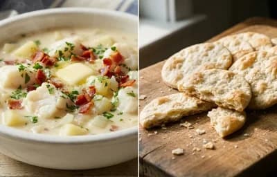 Fish Chowder with Common Crackers