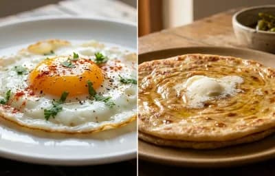 Half Fry Egg with Paratha