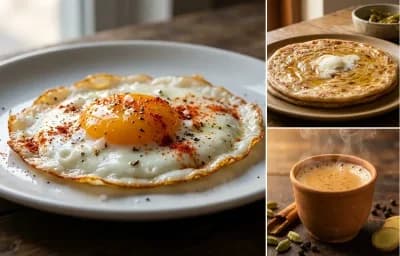 Half Fry Eggs with Paratha