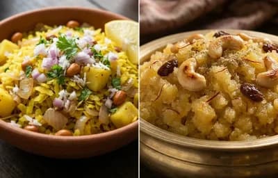 Kanda Poha with Rava Sheera