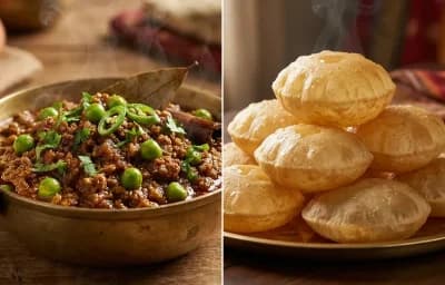 Keema Matar with Poori